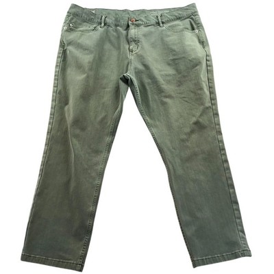 Mugsy Mens Hydes Coolmax Jeans 39X27 Measured Green Straight Leg Classic Casual