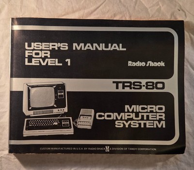 VINTAGE 1977 Radio Shack TRS-80 Level 1 User's Manual Micro Computer System