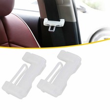 2X Accessori Auto Fibbia Cintura di Sicurezza Silicone Cover Clip Antigraffio Bianco