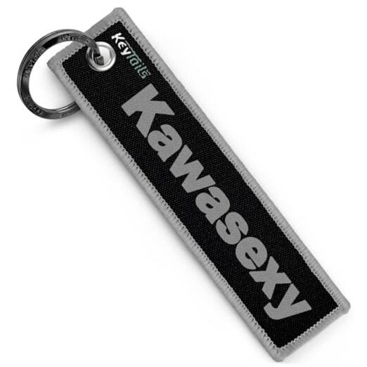  Keychains, Premium Quality Key Tag fits Kawasaki Motorcycle, Car, Gray