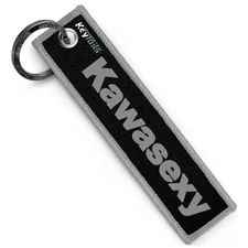  Keychains, Premium Quality Key Tag fits Kawasaki Motorcycle, Car, Gray