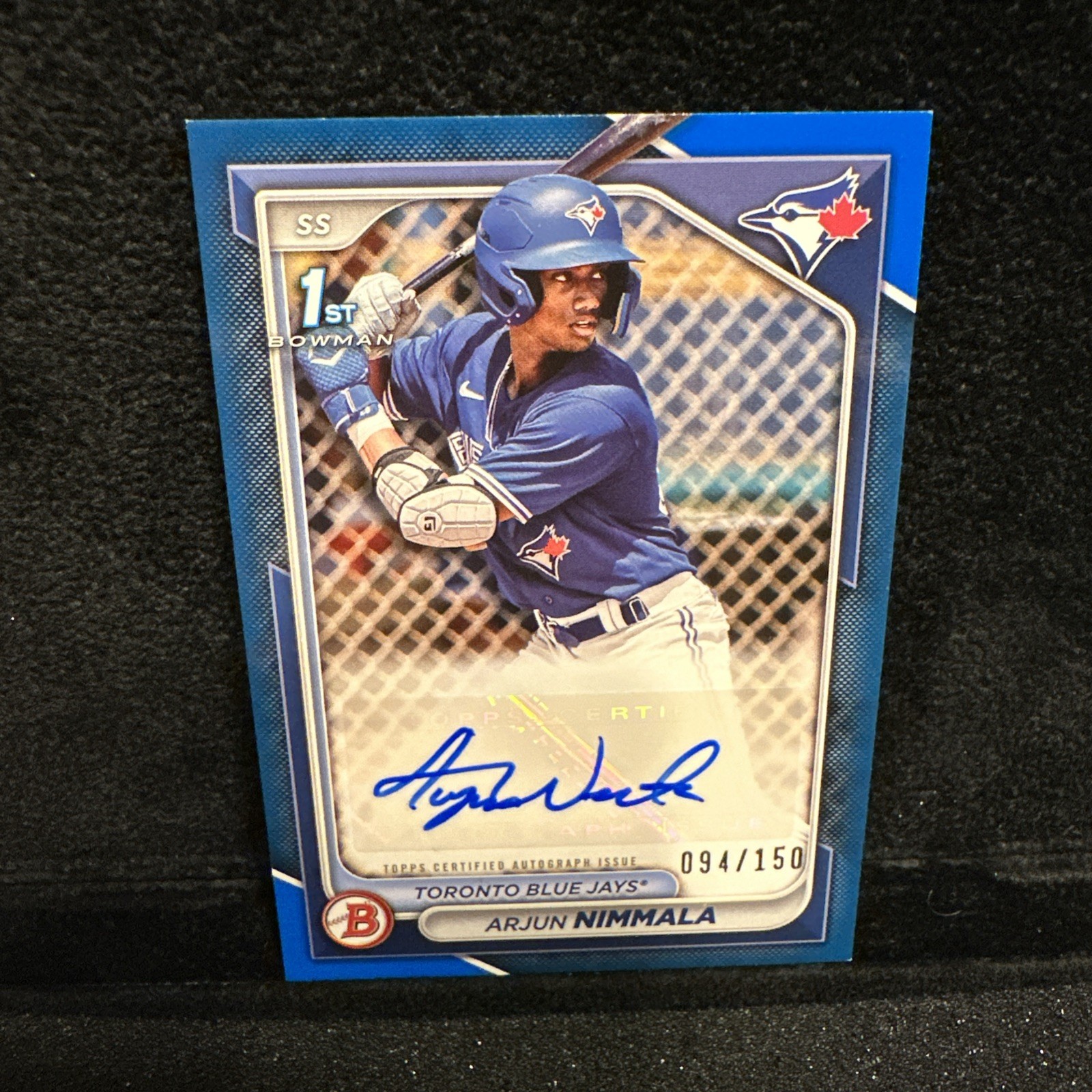 ARJUN NIMMALA 2024 Bowman 1st Blue Auto 94/150 Toronto Blue Jays
