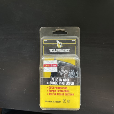 #ad Yellow Jacket Single Outlet Plug In GFCI And Surge Protector Test Reset Buttons $18.00