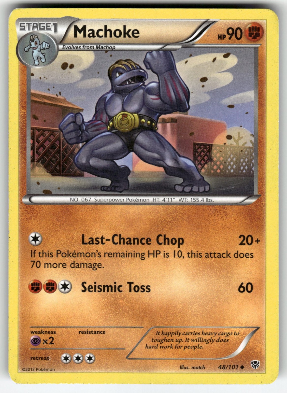 Machoke 48/101 Uncommon Plasma Blast Pokemon EN Heavily Played