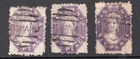 Tasmania 3 shades of the 6d slate violet 1863 QV Chalon  perf 12 SG 75 CV $170+
