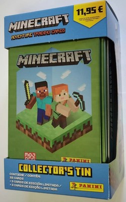 Panini Minecraft Adventure Trading Cards Tin Box 32 Cards + 3 Limited Edition