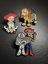 3 x Toy Story Enamel Pin Badge Disney Pixar Woody Buzz Slinky Dog Jessie Brooch