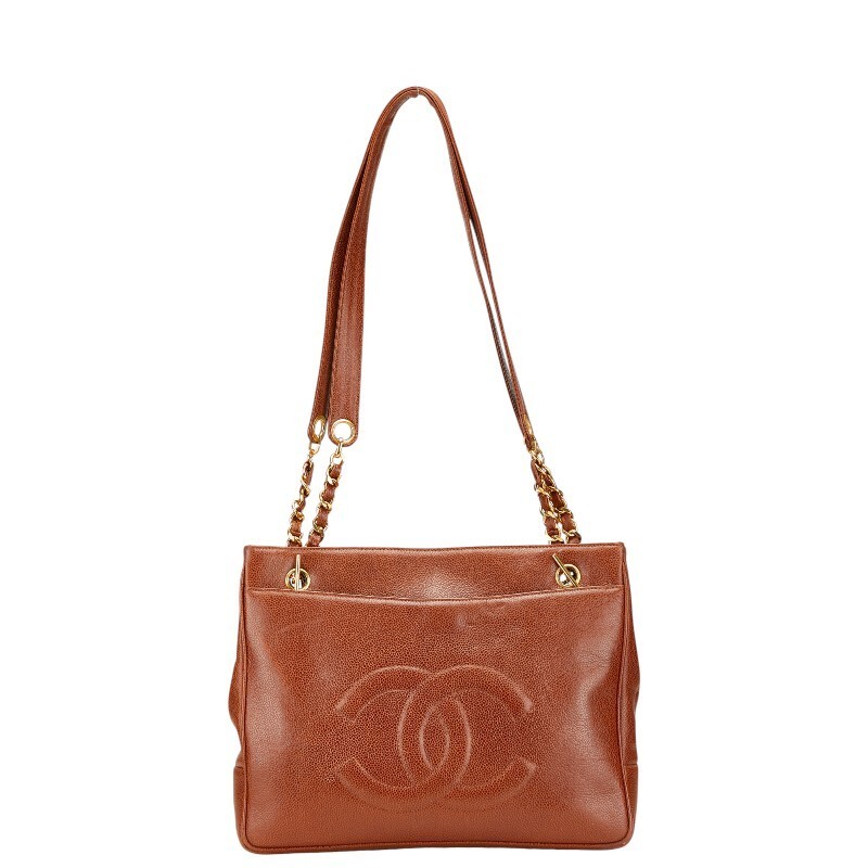 Chanel Coco Chain Shoulder Tote Bag in Brown 462485