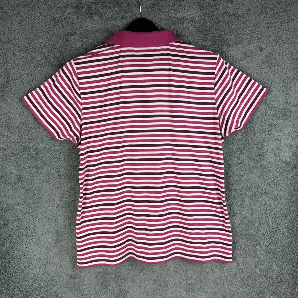 Rohan Shoreline Polo Shirt Womens Striped Size Large Pink White Walking Casual - Image 2 of 4