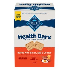 Blue Buffalo Health Bars Crunchy Dog Biscuits, Bacon, Egg  Cheese, 3-lb. Box