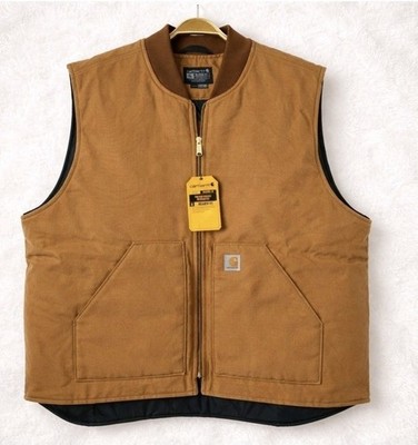 Carhartt Barn Chore Firm Duck Canvas Insulated Vest Men 4XL Brown Outdoor NWT