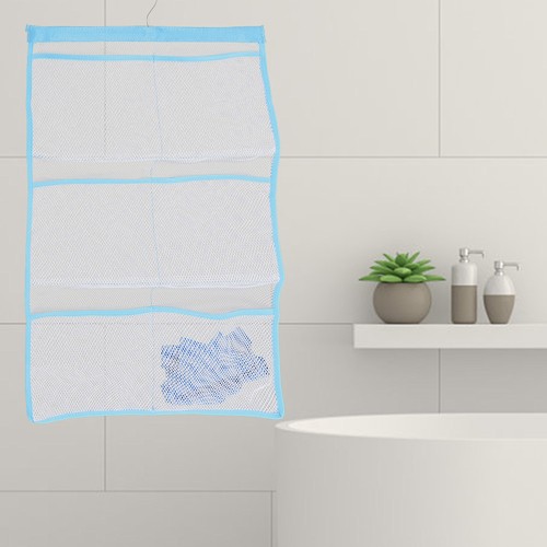 6 Portaoggetti Bagno Borsa WC Organizer Rete Doccia Appendiabiti Mensola per - Foto 6 di 12
