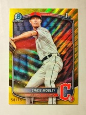 Chase Mobley 2025 1st Bowman Chrome #BCP-56 YELLOW WAVE REFRACTOR 58/75 RC z24