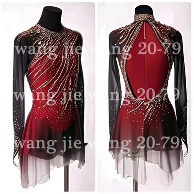 Figure Skating Dress Ice Skating Dress Competition Skating Wear black dyeing