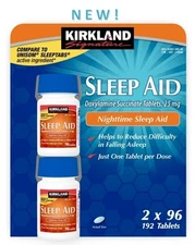 Kirkland Signature Sleep Aid 25mg, 192 Tablets, EXP 5/2027