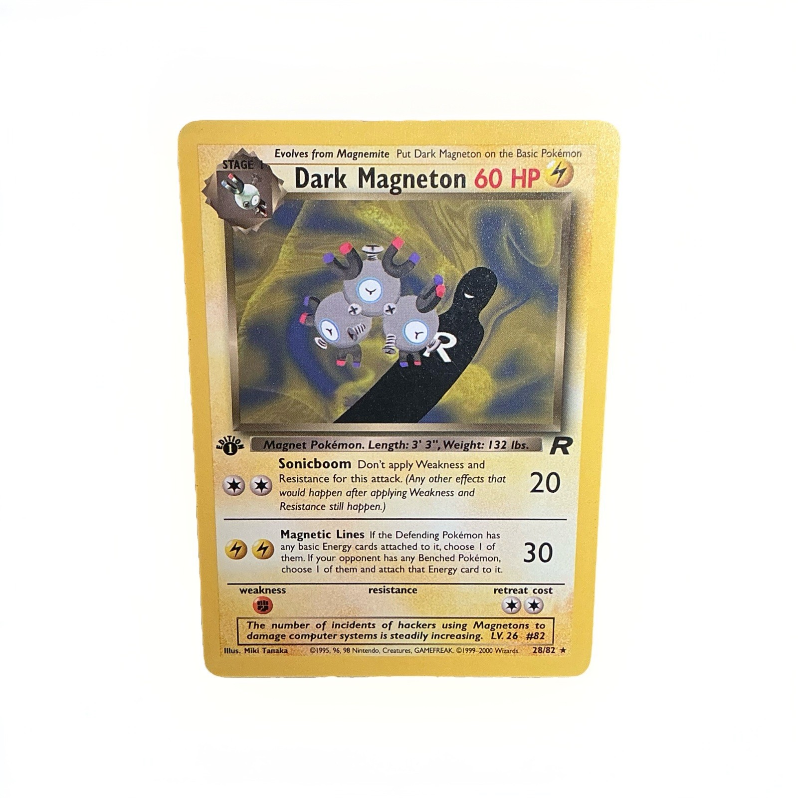 1st Edition DARK MAGNETON 28/82 Team Rocket WoTC Pokemon Card 2000 Wizards LP+