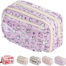 Cute Kawaii Pencil Case Pouch Cartoon Pen Box Holder Organizer for Office Worksp