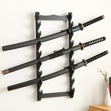 8 Schichten Schwerthalter Schwertst&auml;nder Holz Halter f&uuml;r Samuraischwert DE