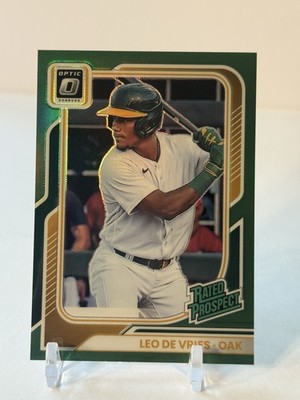 LEO DE VRIES 2026 Donruss Optic GREEN PRIZM 5/5 SSP COLOR MATCH ATHLETICS #129