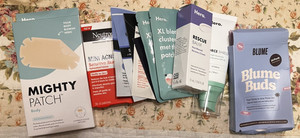 nib 108 Pimple Patches, mighty, hero rescue balm & force shield spf 30 sunscreen