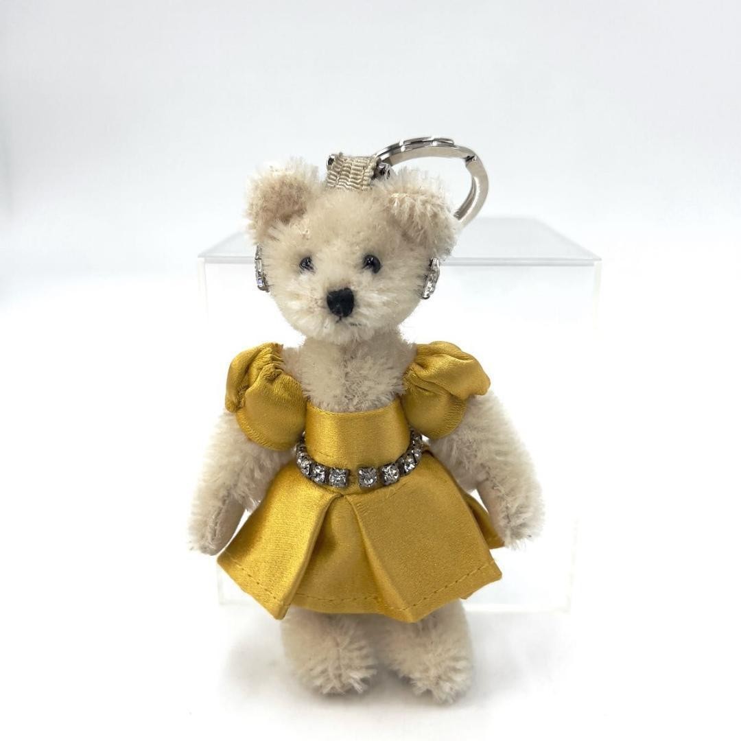 Prada Bear Charm Keychain Gold Dress with Box Used thumbnail 15