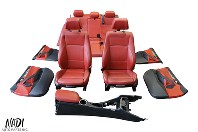 2013 2014 2015 BMW E84 X1 FRONT & REAR SEAT RED LEATHER INTERIOR