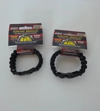 Military 550 Paracord Bracelets Set of 2 - Survival Brace Secure Line - 14ft