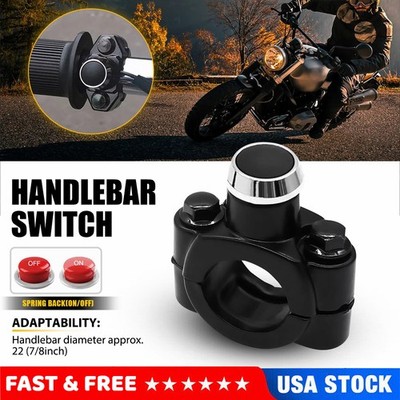 Motorcycle 7/8'' Handlebar Switch ON Off Push Button Headlight Start Spot Univers