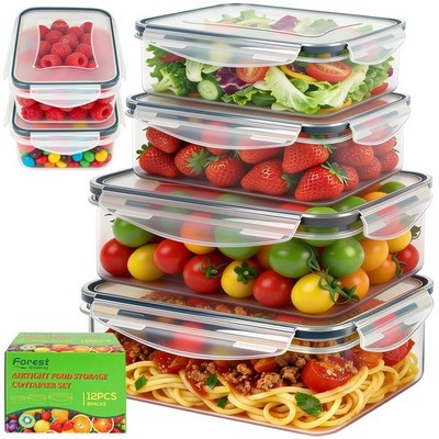 6 Pack Large Food Storage Containers with Lids (85oz/50oz/34oz)  BPA-Free Reu...