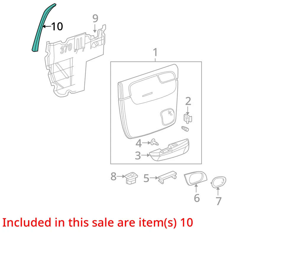 2002-2006 GMC ENVOY XL ENVOY XUV MOLDING ASM RR S/D RR GARN 15199261 -  NEW OEM - Image 2 of 3