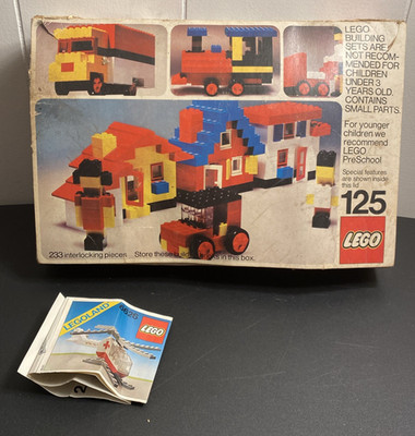 Vintage Legos Sets 125 Legoland 6626 Incomplete Fair Poor Condition Box 70s 80s
