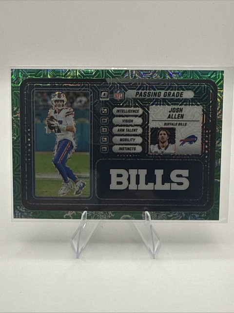 2025 Panini Optic Passing Grade! Josh Allen Dragon Prism /24 Bookend 24/24