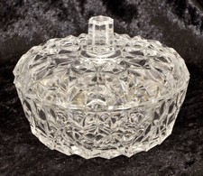 VintaGe 60er Deckeldose Zuckertopf Marmeladenglas GLAS Diamantartiges Design