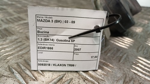 0092018 claxon para MAZDA 3 (BK) 1.3 (BK14) 2003 klaxon tr99 - Imagen 4 de 4