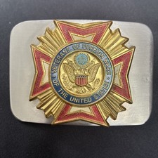 VFW Veteran Foreign Wars Member All Branches Vintage Belt Buckle
