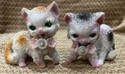 Pair Vintage Sugar Textured Kittens Cats Figurines Brown and Gray JAPAN — photo 3