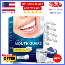 Dental Night Guard Mouthpiece Teeth Grinding & Clenching Relief + Cleaning Tabs