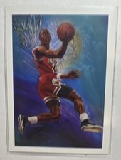 1990-91 NBA Hoops - Art Card Team Checklist Michael Jordan #358