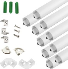 V-Shape LED Strip Channel Diffuser, UV Resistant Aluminum Profile, 10-Pack 3.28F