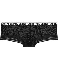 Victoria's Secret PINK Leopard Lace Cheekster Panty Black