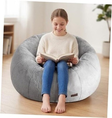 Bean Bag Chair for Teens Beanbag with Donut Shape Small Bean Bag Large Grey