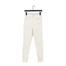 Topshop Women's Jeans W 28 in Cream Cotton with Elastane Skinny