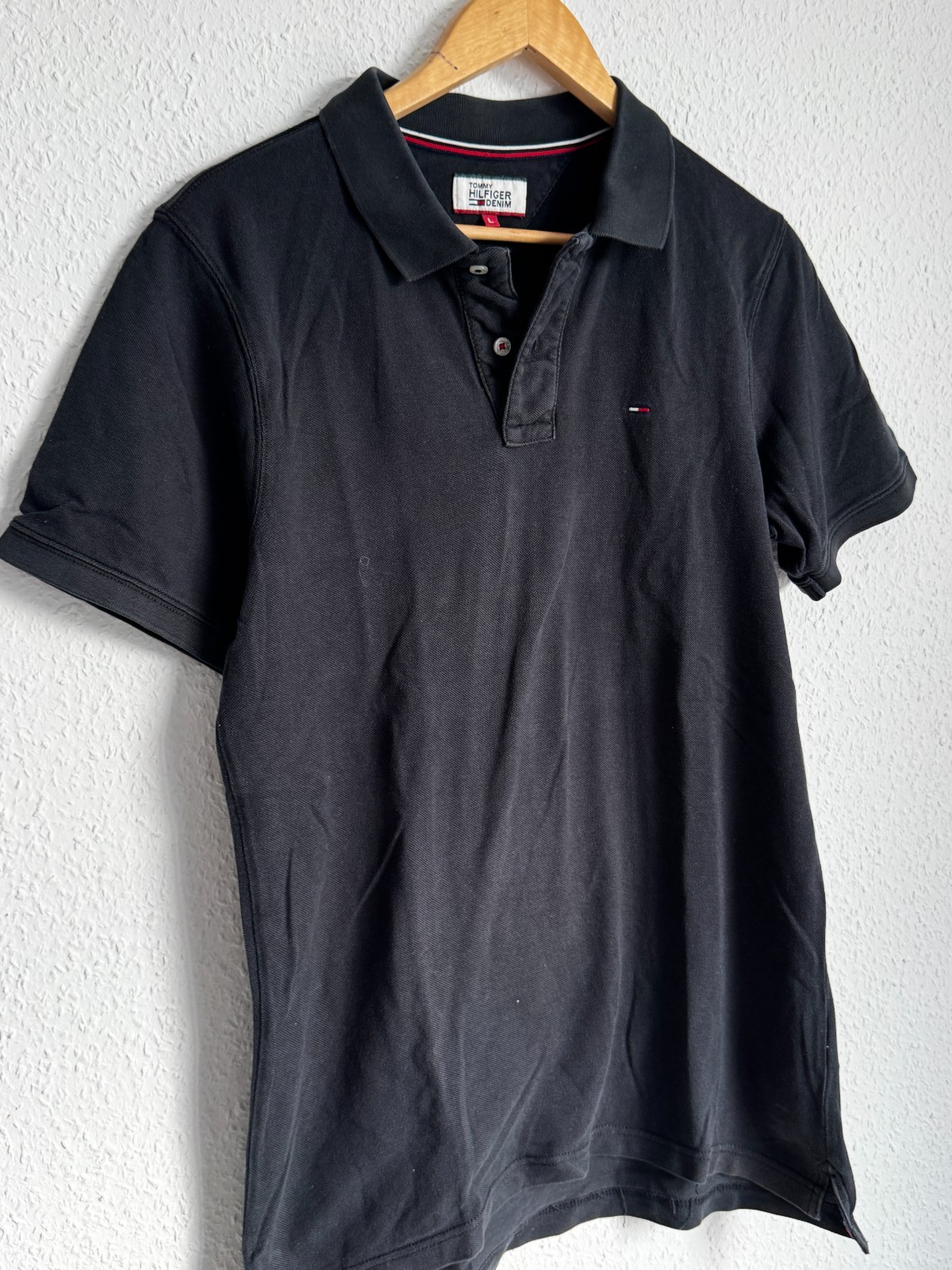 Tommy Hilfiger Denim Men’s Polo Shirt - Black - Size Large - Slim Fit image 2