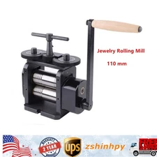 110mm Manual Rolling Mill Machine Wire Flat Pattern Sheet Metal Jewelry Tool US