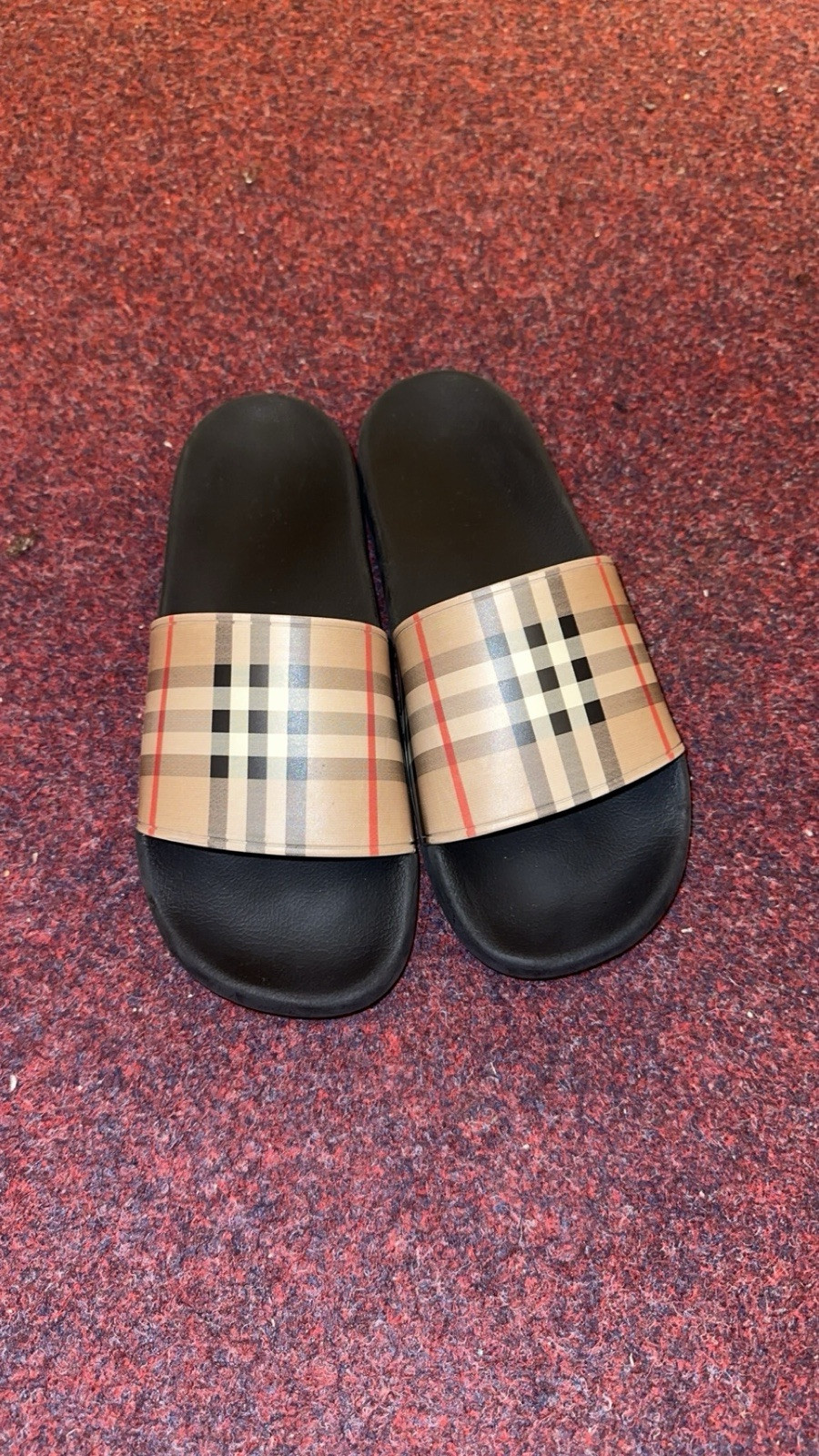 PANTOFOLA D’ORO Burberry Sliders Furley Logo Check Slides Pantofole UK 9