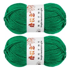 2PCS Crocheting Yarn,Pale Green 4 Ply Acrylic Yarn 100g,197 Yards