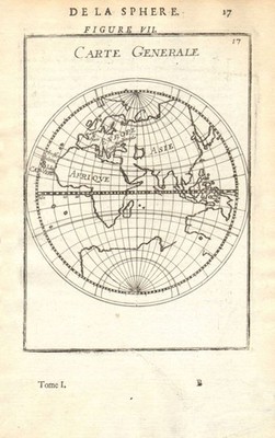 OSTHALBKUGEL 'Carte Generale'. Australien Küste unvollständig. Mallet 1683 Karte