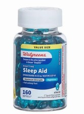 Walgreens, Sleep Aid Softgels, Maximum Strength, 160-Count, NEW PACK OF 4 