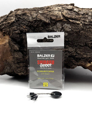 Balzer Shirasu Street Schnurstopper extra lang Schwarz 18 Stück für Finesse Rigs