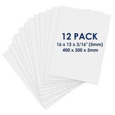 Foam Board 12 x 16 x 3/16" 5mm - 12 Pack - White Poster 12x16 in 12